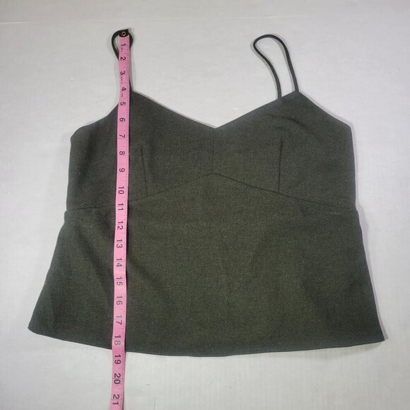 Tibi Womens Olive Green Professional Sleeveless Cropped Camisole Tank Top Size 2 - Picture 4 of 6